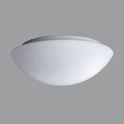 AURA 8 LED-1L18C03BT13/013/NK1W 4000 Přisaz svítidlo, zákl kov,difuzor sklo opál, SA - běžné i nouz svícení, záloha 1W/3h, běž svíc LED 15W, neutr 4000K, 2050lm/1320lm, Ra80, 230V, IP44, tř.1. "F", d=300mm, h=115mm, bajonet