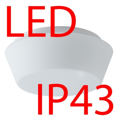 CRATER 1, LED-1L11B07K2/051 8W IP43 Stropní, přisazené svítidlo, základna kov/polykarbonát, povrch bílá, difuzor sklo triplex opál, LED 8W, 970lm/1010lm, teplá 3000K/neutrální 4000K, 230V, do koupelny IP43, tř.1, d=220mm, h=95mm