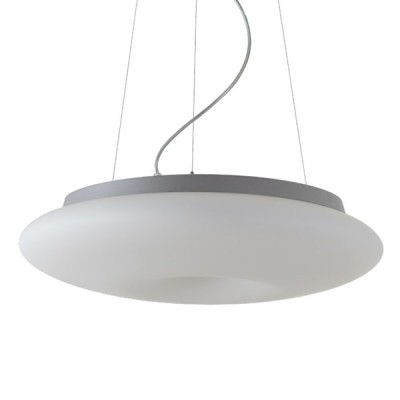 SATURN L2 LED-1L62C07ZL11/482 33W DALI Závěsné svítidlo, základna kov, povrch šedostříbrná, difuzor sklo triplex opál, LED 33W, 4230lm, teplá 3000K, stmív DALI, 230V, IP20, tř.1, d=490mm, vč lank závěsu=1000mm, lze zkrátit