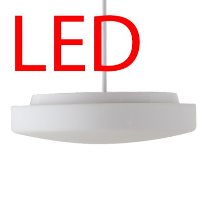 EDNA P4 LED-1L15C07ZK75/026 21W/29W D=420MM Závěsné svítidlo, základna kov, povrch bílá, difuzor sklo opál, LED 21W/29W, teplá 3000K/neutrální 4000K, stmív DALI, 230V, IP41, tř.1, rozměry d=420mm, vč tyčového závěsu délka dle typu