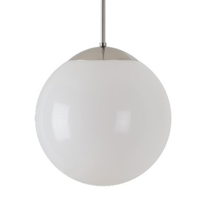 ISIS P2 Z11 E27 1x7W D=300mm VÝPRODEJ Závěsné svítidlo, základna kov, povrch nerez lesk, difuzor PE opál, pro žárovku 1x7W, E27, 230V, IP40, tř.1, rozměry d=300mm, vč tyčového závěsu l=400mm