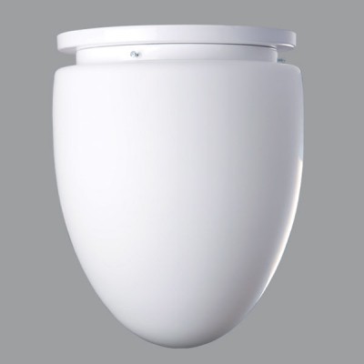 Stropní přisazené svítidlo, základna kov, povrch bílá/chrom lesk/mosaz lesk/chrom mat, difuzor sklo triplex opál mat, pržárovku 150W/E27, nebo LED,symbol"F", EVG/stmívání 1-10V/DALI, 230V, do koupelny IP43, d=350mm, h=430mm