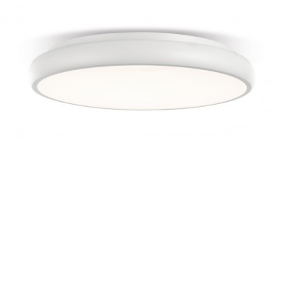 PLAY Stropní přisazené svítidlo, těleso hliník, povrch bílá, difuzor plast, LED 38W, 2550lm, teplá 3000K, Ra80, 230V, IP20, rozměry d=410mm, h=90mm