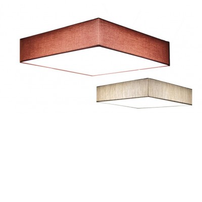NEPTO C čtvercové Stropní přisazené svítidlo, těleso kov, stínítko textil šedostříbrná/bordó/černá, difuzor plast mat, LED 18W/1400lm,18W/1200lm,18W/1100lm, 36W/2700lm,36W/2200lm, 36W/1950lm, teplá 3000K, Ra80, 230V, IP20, tř.1. rozměry dle typu
