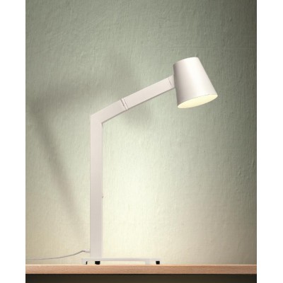 OSLO 4W E14 Stolní lampa, materiál kov, povrch bílá, pro žárovku 4W, E14, 230V, IP20, tř.2, ramena 490 + 310mm, výška h=650mm, hlavice d=130mm, vypínač na kabelu