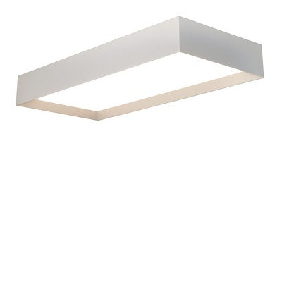 HABE Stropní, přisazené svítidlo, základna kov, povrch bílá, difuzor plast opál, LED 60W, 3900lm, teplá 3000K, Ra80+, 230V, IP20, rozměry 750x350x100mm,