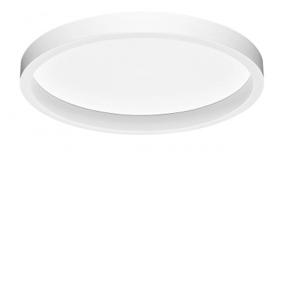 PULGO 36W CCT DALI Stropní přisazené svítidlo, hliník, bílá, dif plast opál, LED 36W, 3074lm, nast. CCT teplá 3000K-neutrální 4000K, stmív. DALI, 230V, IP20, d=400mm, h=65mm, svítí nahoru/dolů.