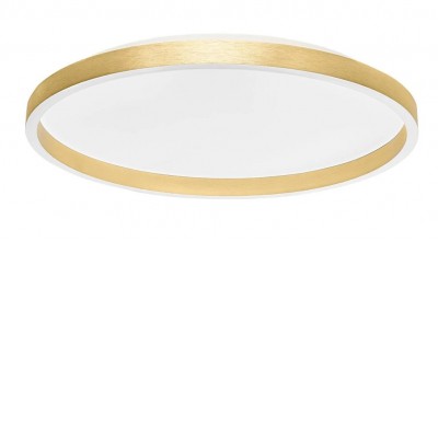 PULGO 36W CCT TUYA Wifi Stropní svítidlo, zlatá, dif plast opál, LED 36W, 3074lm, ovl smart tel Tuya, WiFi, nebo dálk. ovl (dodán samost.), nast CCT teplá 3000K-neutr 4000K, 230V, stmív, d=400mm, h=65mm, svítí nahoru/dolů
