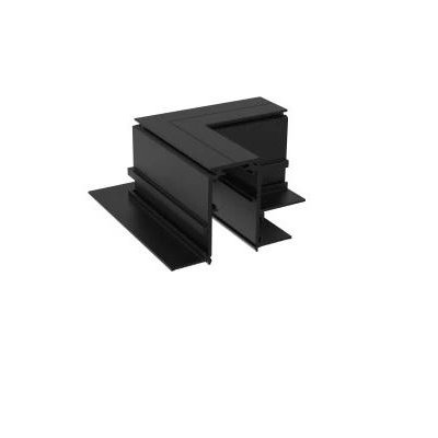 HOROS corner BI H II 95x95mm Rohová L spojka 90°, horizontální odbočení, vestavného magnetického systému, materiál hliník, povrch černá, 48V, rozměry 95x95mm.