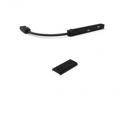 HOROS konektor P přímá+oblouková Napájecí konektor ke spojení přímé lišty s obloukovou přisazeného magnetického systému, těleso kov, povrch černá, 48V, rozměry l=317mm.