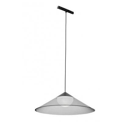 SBIR HL 9W Závěsné svítidlo do mag. systému, těleso kov, povrch černá, stínítko sklo kouřové, LED 9W, 550lm, teplá 3000K, Ra90, 48V, IP20, rozměry d=350mm, h=110mm, vč závěs kabelu l=1500mm, lze zkr.