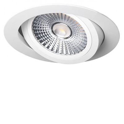 UMA R LED 6W Stropní podhledové bodové svítidlo, výklopné +-20°, těleso hliník, povrch bílá, LED 6W, 480lm, neutrální 4000K, vyzař úhel 90°, Ra80, 230V, IP20, rozměry d=85mm, h=20mm