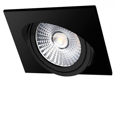 UMA SQ LED 6W Stropní podhledové bodové svítidlo, výklopné +-20°, těleso hliník, povrch černá, LED 6W, 420lm, teplá 3000K, vyzař úhel 90°, Ra80, 230V, IP20, rozměry 85x85x20mm