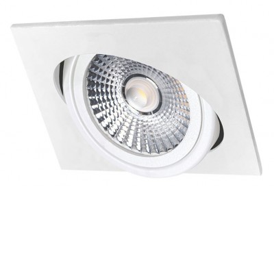 UMA SQ LED 18W Stropní podhledové bodové svítidlo, výklopné +-20°, těleso hliník, povrch bílá, LED 18W, 1260lm, teplá 3000K, vyzař úhel 90°, Ra80, 230V, IP20, d=155mm, h=33mm