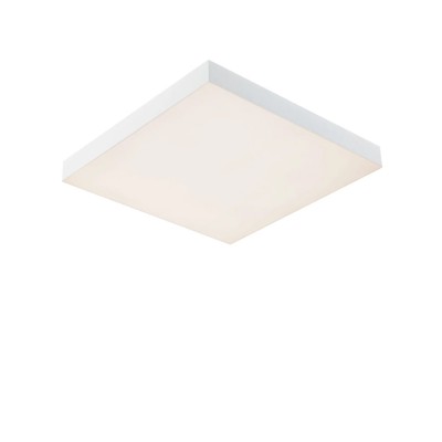 VELORA RAINBOW Stropní svítidlo, těledo kov, povrch bílá, difuzor plast opál, LED 13,2W, 1140lm, dálk ovadačem nast teplota CCT teplá 3000K - denní 6500K, stmív, RGB, 230V, IP20, rozměry 295x295x64mm.