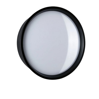 CUBALU 14,5W, IP44 Venkovní nástěnné svítidlo, těleso plast černá, difuzor plast opál, LED 14,5W, 1200lm, teplá 3000K, Ra80, 230V, IP44, tř.2, rozměry d=180mm, h=63mm.