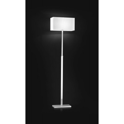 BELZIG FL Stojací lampa, těleso kov, povrch chorm lesk, stínítiko textil bílá, pro žárovku 1x60W, E27, 230V, IP20, rozměry 400x220x180mm, h=1600mm, vč vypínače na tělese.