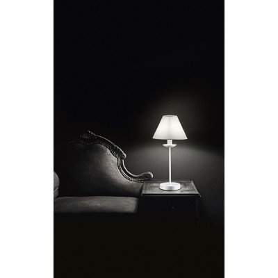 EMS TL Stolní lampa, těleso kov, povrch bílá mat/šedá, pro žárovku 1x40W, E14, 230V, IP20, rozměry d=120mm, h=300mm.