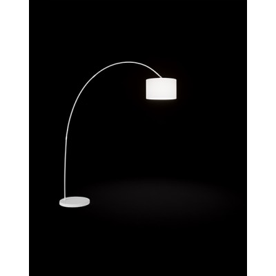 FREIEN Stojací lampa, těleso kov, povrch bílá mat/černá mat, stínítko textil bílá/černá, pro žárovku 1x40W, E27, 230V, IP20, rozměry d=400mm, h=1920mm, vč vypínače na tělese.