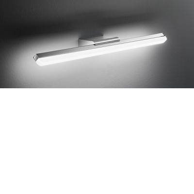 GRIESBACH Nástěnné svítidlo, těleso kov, povrch chrom lesk, difuzor plast opál, LED 20W, 2200lm, teplá 3000K, 230V, IP20, rozměry 840x40x85mm.