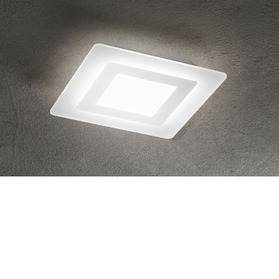 HONNEF PL SQ 30W/45W CCT Stropní přisazené LED svítidlo, těleso hliník, povrch bílá, difuzor plast opál, LED 30W/45W, přepín CCT teplá 3000K-denní 6000K, 230V, IP20, tř.1, rozměry dle typu.