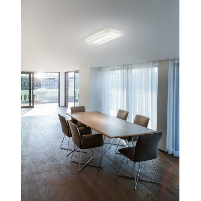 HONNEF PL SQ 45W CCT Stropní přisazené LED svítidlo, těleso hliník, povrch bílá, difuzor plast opál, LED 51W, 3060lm, přepín CCT teplá 3000K/neutr 4000K/denní 6000K, 230V, IP20, rozměry 700x300x57mm.