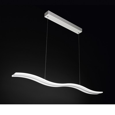 HONNEF HL 48W CCT Závěsné svítidlo, lustr, hliník, bílá, difuzor plast opál, LED 48W, 3648lm, přepín CCT teplá 3000K/neutr 4000K/denní 6000K, stmív. TRIAC, 230V, IP20, rozměry 1200x96mm, vč závěs lanka 1500mm, lze zkr.