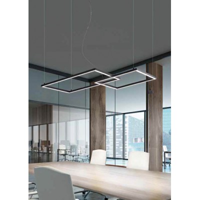ORB HL 64W CCT Závěsné svítidlo, lustr, těleso hliník, povrch bílá/černá, difuzor plast opál, LED 64W, 4800lm, přepín CCT teplá 3000K-denní 6000K, stmív., 230V, IP20, tř.1, rozměry 960mm, vč závěs lanka 1500mm, lze zkr.