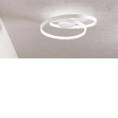 RAPPEN PL 55W CCT Stropní svítidlo, základna hliník, povrch bílá, dif. plast opál, LED 55W, 4400lm, přepín. CCT teplá 3000K/neutr 4000K/denní 6000K, stmív. TRIAC, Ra80, 230V, IP20, rozměry d=600mm, h=270mm.