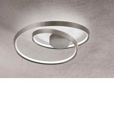 RAPPEN PL 55W CCT Stropní svítidlo, základna hliník, povrch bílá/broušená šedá/skořicová mat, dif. plast opál, LED 55W, 4400lm, přepín. CCT teplá 3000K-denní 6000K, stmív., Ra80, 230V, IP20, tř.1, rozměry d=600mm, h=270mm.
