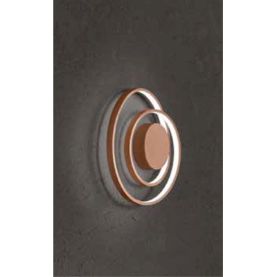 RAPPEN WL 28W CCT Nástěnné svítidlo, základna hliník, povrch skořicová mat, dif. plast opál, LED 28W, 2240lm, přepín. CCT teplá 3000K/neutr 4000K/denní 6000K, stmív TRIAC, Ra80, 230V, IP20, rozměry d=300mm, h=100mm.