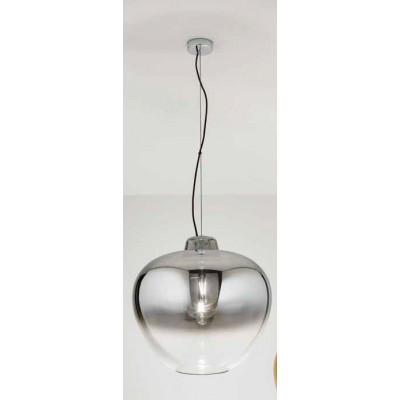 BARTES HL 1x40W E27 Závěsné svítidlo, základna kov, povrch chrom/černá/mosaz, difuzor sklo hnědá/kouřová/zelená/jantarová, pro žárovku 1x40W, E27, 230V, IP20, tř.1, rozměry d=500mm, h=500mm, vč závěs kabelu l=1500mm, lze zkr.