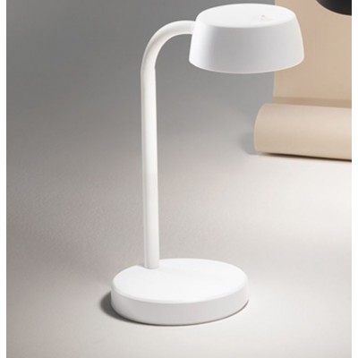 WURZACH Stolní lampa, nastavitelný směr svícení, těleso plast, povrch bílá, LED 5,5W, 500lm, teplá 3000K, 230V, IP20, rozměry 230x460mm.