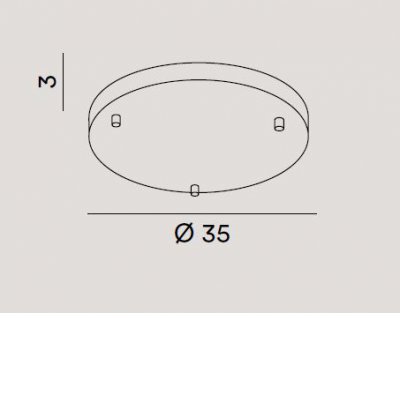 EMKE R základna H3/H5 Stropní krytka baldachýn pro napájení svítidla, kruhové, pro 3/5 kabelů, materiál kov, povrch bílá/černá/chrom lesk/chrom broušený/mosaz, rozměry dle typu