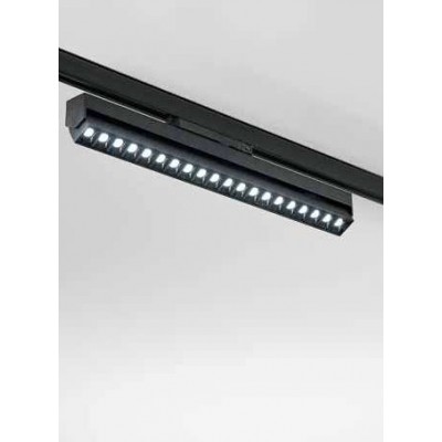 BOGEN 30W CCT Lištové svítidlo buňkové do 3F lišty, nastav. směr svícení, těleso hliník, povrch černá/bílá, LED 30W, 2083lm, přepín CCT teplá 3000K-neutr 4000K-denní 6000K, vyzař. úhel 43°, Ra82, 230V, IP20, tř.1, rozměry 550x110x40mm.
