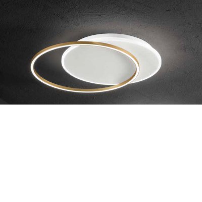 ZECH WL/PL 43W/60W Stropní svítidlo, těleso hliník, povrch bílá mat + šedá/zlatá broušená, dif plast opál, LED 43W/60W, teplá 3000K, stmívatelné TRIAC., Ra80, 230V, IP20, tř.1, rozměry dle typu, svítí nahoru/dolů.