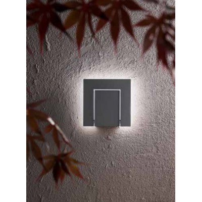 OKSY 12W IP54 CCT Nástěnné venkovní svítidlo, nepřímé svícení, nast. směr svícení, hliník, černá antracit/sv. šedá, difuzor plast opál, LED 12W, 960lm, CCT přepín teplota teplá 3000K-neutrální 4000K, Ra80, 230V, IP54, tř.1, rozměry 180x180x51mm.