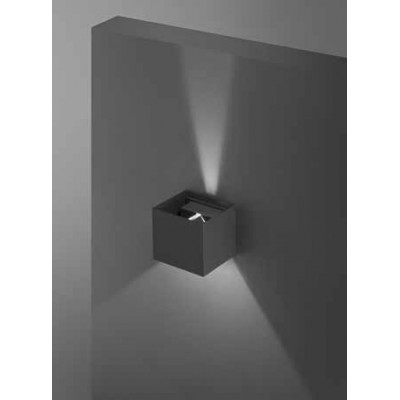 ZHILY 12W IP54 Nástěnné venkovní svítidlo, těleso hliník, povrch černá grafit/bílá mat, difuzor sklo, LED 12W, 960lm, teplá 3000K, nast. vyzař, úhel, Ra80, 230V, IP54,  tř.1, rozměry 100x100x100mm, svítí nahoru/dolů.