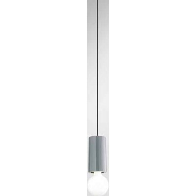 LUDEK HL 1x60W E27 Závěsný kabel s objímkou, těleso kov a keramika, povrch šedá lesk, pro žárovku 1x60W, E27, 230V, IP20, tř.1, rozměry d=80mm, h=160mm, černý PVC závěs kabel l=3000mm, lze zkr