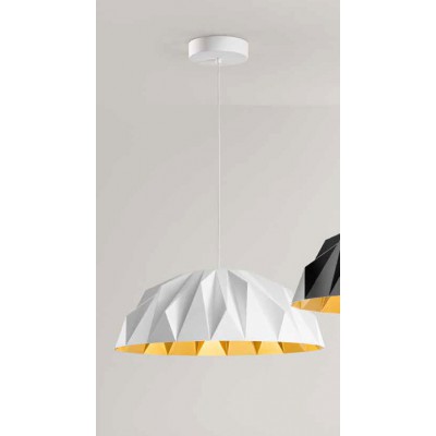EKTOR HL 20W Závěsné svítidlo, lustr, těleso hliník, povrch vně bílá, vnitřní zlatá mat, dif plast, LED 20W, 1600lm, teplá 3000K, Ra80, 230V, IP20, tř.1, rozměry d=560mm, h=210mm, vč závěs kabelu l=1500mm, lze zkr