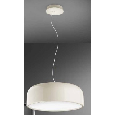 EVZENO HL 20W+10W CCT Závěsné svítidlo, kov, krémová lesk, dif. plast opál, LED 20W+10W, 1907lm, přepín. CCT teplá 2700K/3000K-neutr 4000K, Ra90, 230V, IP20, tř.1, d=485mm, h=180mm, vč závěs la, svítí nahoru/dolů.