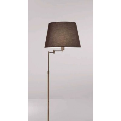 VOLBE FL 1x35W E27 Stojací lampa, 2 nastav. ramena, základna kov, povrch hnědá, stínítko textil hnědá, pro žárovku 1x35W, E27, 230V, IP20, tř.2, rozměry stínítko: d=450mm, h=300mm, lampa: h=1450mm.
