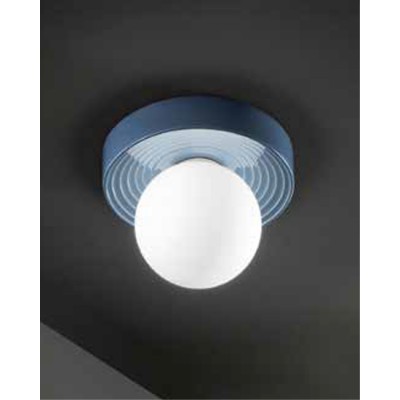 ADAMO WL/PL 1x28W G9 Stropní nebo nástěnné svítidlo, základna kov a keramika, povrch modrá lesk, dif sklo opál, pro žárovku 1x28W, G9, 230V, IP20, tř.1, rozměry d=220mm, h=225mm.