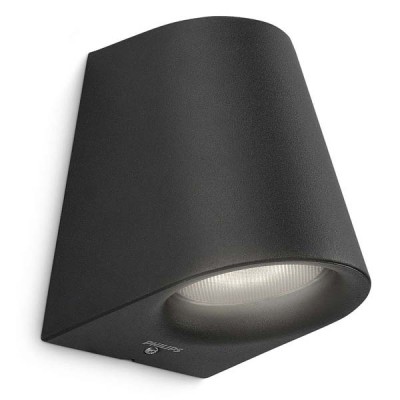 VIRGA DOLU Nástěnné, bodové, svítidlo, těleso hliník, povrch černá, LED 1x4W, teplá 2700K, 270lm, 230V, IP44, tř.1, rozměry 92x103x122mm, svíti dolů