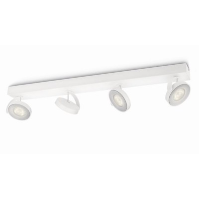 CLOCKWORK Stropní, bodové svítidlo, nastavitelný směr svícení, těleso kov, povrch bílá, LED 4x5W, teplá 2700K, 4x280lm/cca 4x15W žár, Ra80, 230V, IP20, 90x628x93mm