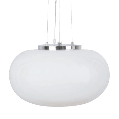 ALTADIS Závěsné svítidlo, základna kov, povrch chrom, difuzor sklo opál mat, pro žárovku 3x60W, E27, 230V, IP20, rozměry d=450mm, závěs lanko l=1550mm, lze zkrátit.