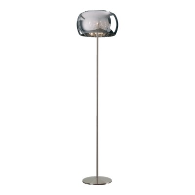 SPHERA Stojací lampa, základna kov, povrch chrom, difuzor sklo 30% transparent chrom, pro žárovku 4x33W, G9, 230V, IP20, tř.2, rozměry d=400mm, h=1580mm.