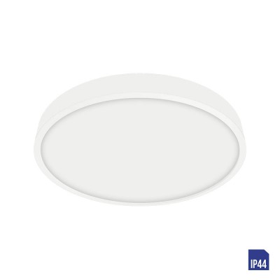 LENYS Stropní svítidlo, těleso hliník, povrch bílá, difuzor plast opál, LED 12W, 1080lm, neutrální 4000K Ra80, 230V, do koupelny IP44, tř.1, rozměry d=140mm, h=24mm