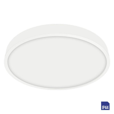 LENYS Stropní svítidlo, těleso hliník, povrch bílá, difuzor plast opál, LED 24W, 2100lm, neutrální 4000K Ra80, 230V, do koupelny IP44, tř.1, rozměry d=240mm, h=24mm