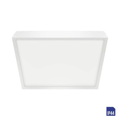 LENYS Stropní svítidlo, těleso hliník, povrch bílá, difuzor plast opál, LED 12W, 1020lm, neutrální 4000K Ra80, 230V, do koupelny IP44, tř.1, rozměry 140x140x24mm